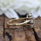Vintage 14k Yellow Gold Ring. Round Diamond Cluster Ring. Waterfall diamond. 0.40ctw Engagement Ring. sz 3.5 st161/11