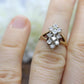 Vintage 14k Yellow Gold Ring. Round Diamond Cluster Ring. Waterfall diamond. 0.40ctw Engagement Ring. sz 3.5 st161/11