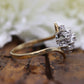 14k Yellow Gold Bypass daisy Ring. Round Diamond Cluster Ring. Waterfall diamond. 1/2ctw diamonds st(138/11)