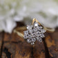 14k Yellow Gold Bypass daisy Ring. Round Diamond Cluster Ring. Waterfall diamond. 1/2ctw diamonds st(138/11)