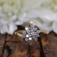 14k Yellow Gold Bypass daisy Ring. Round Diamond Cluster Ring. Waterfall diamond. 1/2ctw diamonds st(138/11)