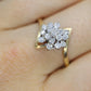 14k Yellow Gold Bypass daisy Ring. Round Diamond Cluster Ring. Waterfall diamond. 1/2ctw diamonds st(138/11)