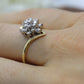 14k Yellow Gold Bypass daisy Ring. Round Diamond Cluster Ring. Waterfall diamond. 1/2ctw diamonds st(138/11)