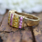 Pink & Yellow SAPPHIRE band. 14k Samuel Aaron Channel set round baguette sapphires. st(172/50)