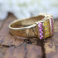 Pink & Yellow SAPPHIRE band. 14k Samuel Aaron Channel set round baguette sapphires. st(172/50)