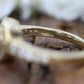 14k Bezel set Solitaire Ring.  Yellow Gold and CZ wide Halo ring st(115/11)