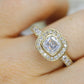 14k Bezel set Solitaire Ring.  Yellow Gold and CZ wide Halo ring st(115/11)