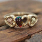 Black Hills Gold Ring with Ammolite gem . 10k Black Hills Gold Ammolite Pear cut band. Vintage Black Hills gold. st(71/30)
