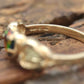 Black Hills Gold Ring with Ammolite gem . 10k Black Hills Gold Ammolite Pear cut band. Vintage Black Hills gold. st(71/30)