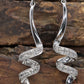 10k Diamond Earrings. Diamond Swirl Drop Dangle Earrings. 10k white gold. st(92/11)