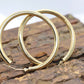 14k Gold Puffed Hollow HOOP Earrings. Large HOOP earrings by JCM Jacmel. Wide Hoops. st54/63