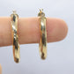 14k Gold Puffed Hollow HOOP Earrings. Large Oval HOOP earrings Twisted design. Wide Hoops. st54/63
