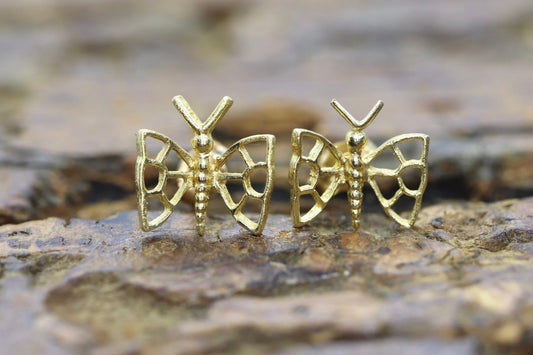 14k Filigree Butterfly 14k Gold Stud Earrings. st(18/68)