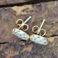 Mother of Pearl  14k Gold Stud drop Earrings. MOP st(18/68)