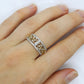 14k Diamond Dome band. Diamond Filigree Intricate Detail Open scroll ring. Baguette and Round diamonds. st(126/50)