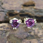 14k Tourmaline Stud Earrings. Rubellite Pink Tourmaline Trillion Cut Stud Prong earrings. st(30/66)