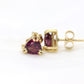 14k Tourmaline Stud Earrings. Rubellite Pink Tourmaline Trillion Cut Stud Prong earrings. st(30/66)