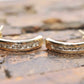 14k Gold Half HOOP Diamond Earrings. 14k Polish Gloss Channel Set Diamonds earrings. 0.45ctw diamonds. st103/50