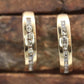 14k Gold Half HOOP Diamond Earrings. 14k Polish Gloss Channel Set Diamonds earrings. 0.45ctw diamonds. st103/50