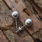 18k Gold Ball Dainty earrings. White Gold Jacmel. JCM Sphere st(92/11)