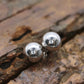 18k Gold Ball Dainty earrings. White Gold Jacmel. JCM Sphere st(92/11)