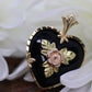 Black Hills Gold Pendant. 10k Heart and Onyx Black Hills Gold Pendant st(63/25)