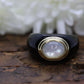14k Carved Onyx and MOP Ring. Solid Onyx shank with Mother of Pearl. st(13/41)