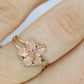 14k Flower Plumeria Diamond ring. Plumeria Ring 14k Rose Gold / Yellow Gold. Satin Textured. st48/87