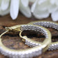 10k Diamond IN and OUT Hoop Earrings. Diamond Pave set diamond Inside Outside HOOP Earrings. st109/25