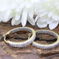 10k Diamond IN and OUT Hoop Earrings. Diamond Pave set diamond Inside Outside HOOP Earrings. st109/25