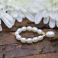 Pearl Stretchable Flexible Ring. Freshwater Pearl stretch band. 14k Pearl ring. st(13/41)