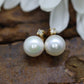 14k Pearl and Diamond stud earrings. Elegant and Dainty Pearl diamond studs. st(28/75)