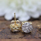 Diamond Flower Cluster Earrings.  Diamond Daisy 14k stud earrings. Diamond Stud 14k Yellow Gold Earrings. 0.42 ctw. st115/11