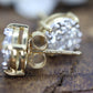 Diamond Flower Cluster Earrings.  Diamond Daisy 14k stud earrings. Diamond Stud 14k Yellow Gold Earrings. 0.42 ctw. st115/11