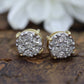 Diamond Flower Cluster Earrings.  Diamond Daisy 14k stud earrings. Diamond Stud 14k Yellow Gold Earrings. 0.42 ctw. st115/11
