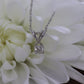 14k Diamond Solitaire Pendant. 14k White gold wheat necklace. st(126/50)