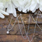 14k Diamond Solitaire Pendant. 14k White gold wheat necklace. st(126/50)
