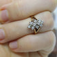 Vintage 14k Yellow Gold Ring. Round Diamond Cluster Ring. Waterfall diamond. 0.40ctw Engagement Ring. sz 3.5 st161/11
