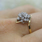 14k Yellow Gold Bypass daisy Ring. Round Diamond Cluster Ring. Waterfall diamond. 1/2ctw diamonds st(138/11)