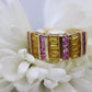 Pink & Yellow SAPPHIRE band. 14k Samuel Aaron Channel set round baguette sapphires. st(172/50)
