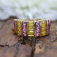 Pink & Yellow SAPPHIRE band. 14k Samuel Aaron Channel set round baguette sapphires. st(172/50)