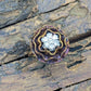 14k Diamond Daisy Flower Petal Ring. Heat bluing 14k Gold Rose Petal with diamonds statement ring. stock(3-56/50)