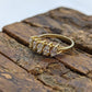 14k Marquise Diamond CZ  Ring.  Yellow Gold and CZ band st(88/11)