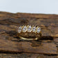 14k Marquise Diamond CZ  Ring.  Yellow Gold and CZ band st(88/11)