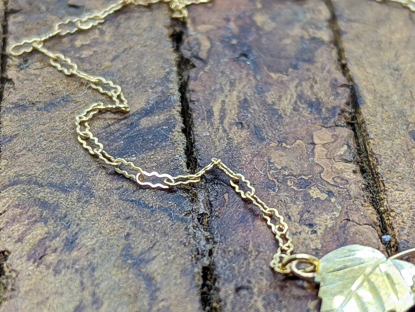 Black Hills Gold Necklace. Heavy Vintage 10k Pendant and Necklace made by Black Hills Gold. stock 54/63