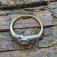 Antique 14k White Gold  Diamond ring. Tasteful Engraved 3 stone wedding band. st(56/06)