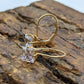 14k Princess diamond CZ dangle earrings. st(88/11)