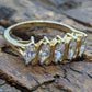 14k Marquise Diamond CZ  Ring.  Yellow Gold and CZ band st(88/11)