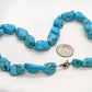 Turquoise Necklace. RAW polished turquoise Bulky bead necklace. (st11/50)