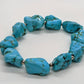 Native American BEADED Turquoise Bracelet. RAW polished turquoise bead st(11/30)